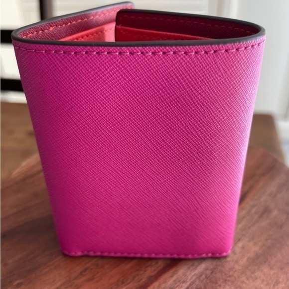 Tory Burch Red and Pink Trifold Wallet - Picture 8 of 8